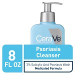 CeraVe Psoriasis Cleanser, with Salicylic and Lactic Acid, Fragrance-Free, 8 Oz - Relief for Dry Skin and Itch Relief